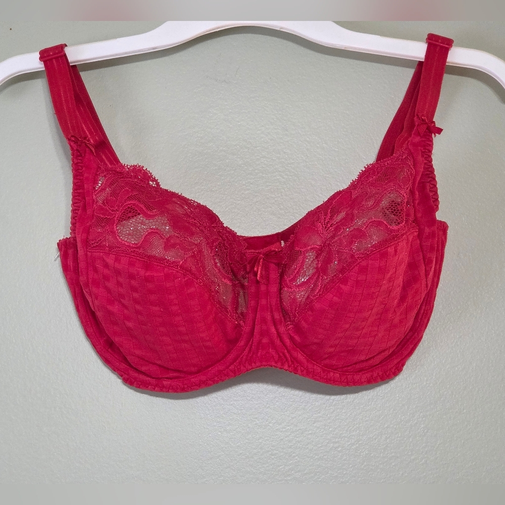 PrimaDonna Madison Full Cup Bra 32F Scarlet Red Gingham 🍒✨